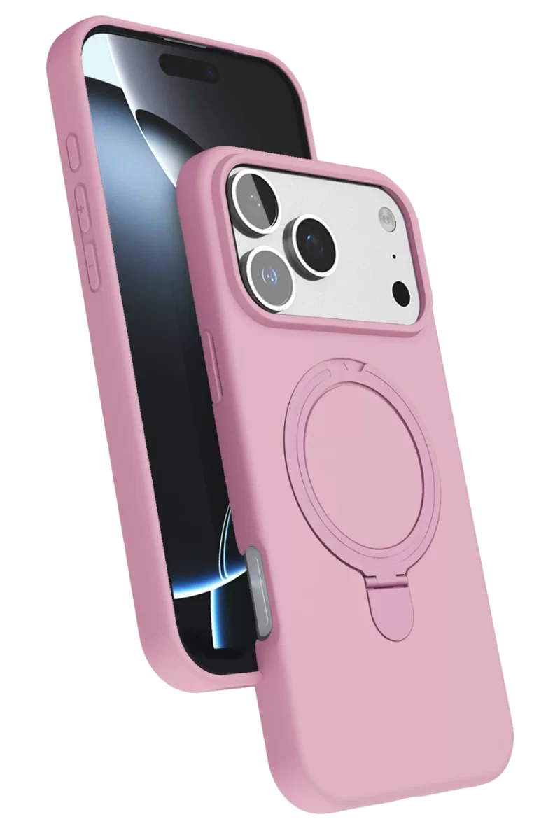 Newface Apple iPhone 17 Pro Regal Magsafe Standlı Kapak - Açık Pembe