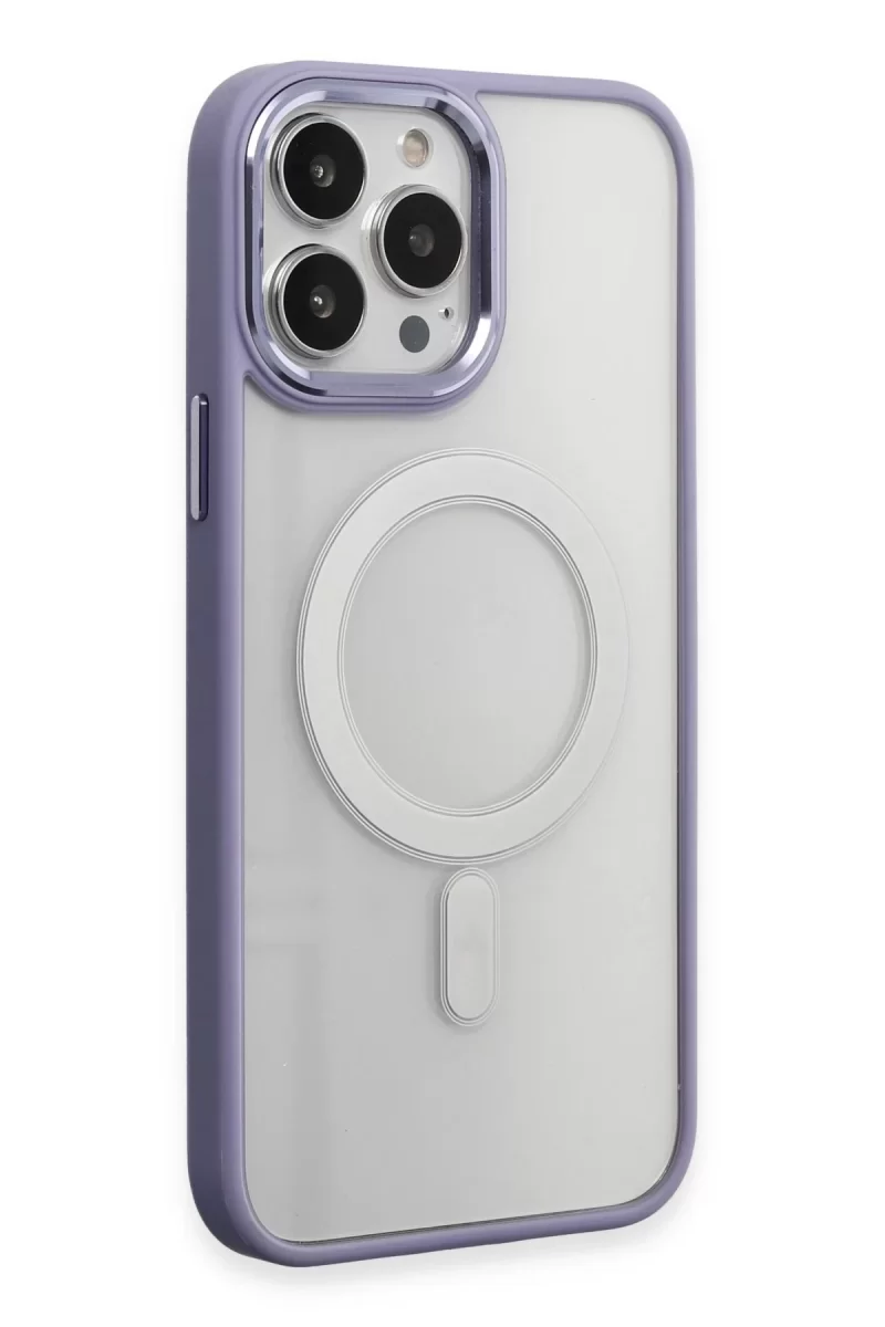 Newface Apple iPhone 15 Pro Max Kılıf Room Magneticsafe Silikon - Lila