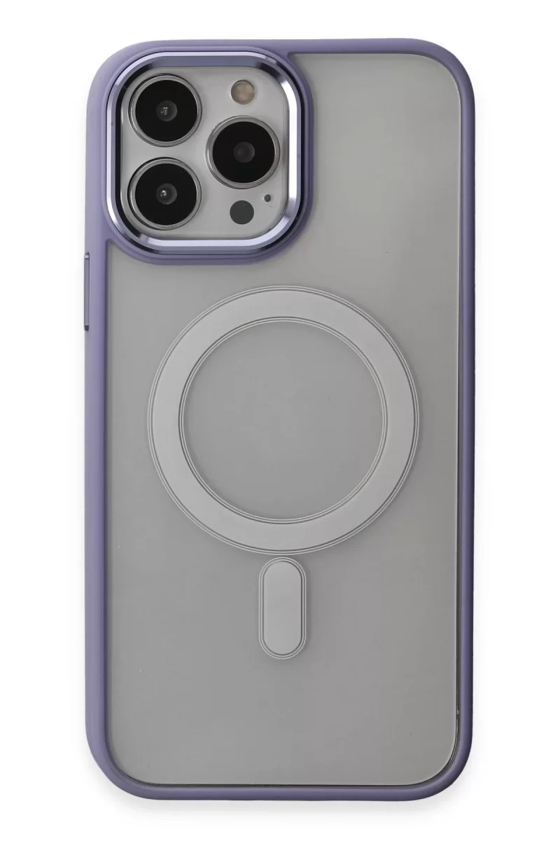 Newface Apple iPhone 15 Pro Max Kılıf Room Magneticsafe Silikon - Lila