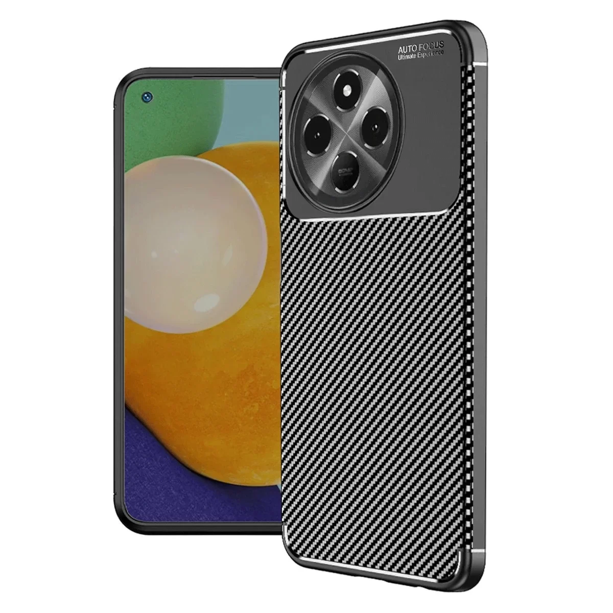 Newface Tecno Spark 30 Pro Kılıf Auto Focus Karbon Kapak - Siyah