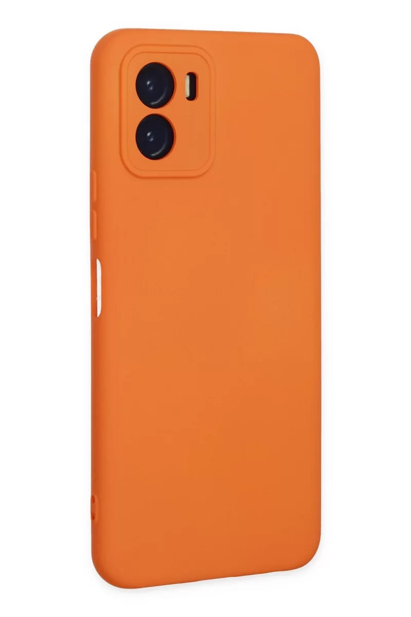 Newface Vivo Y15S Kılıf Nano içi Kadife Silikon - Turuncu