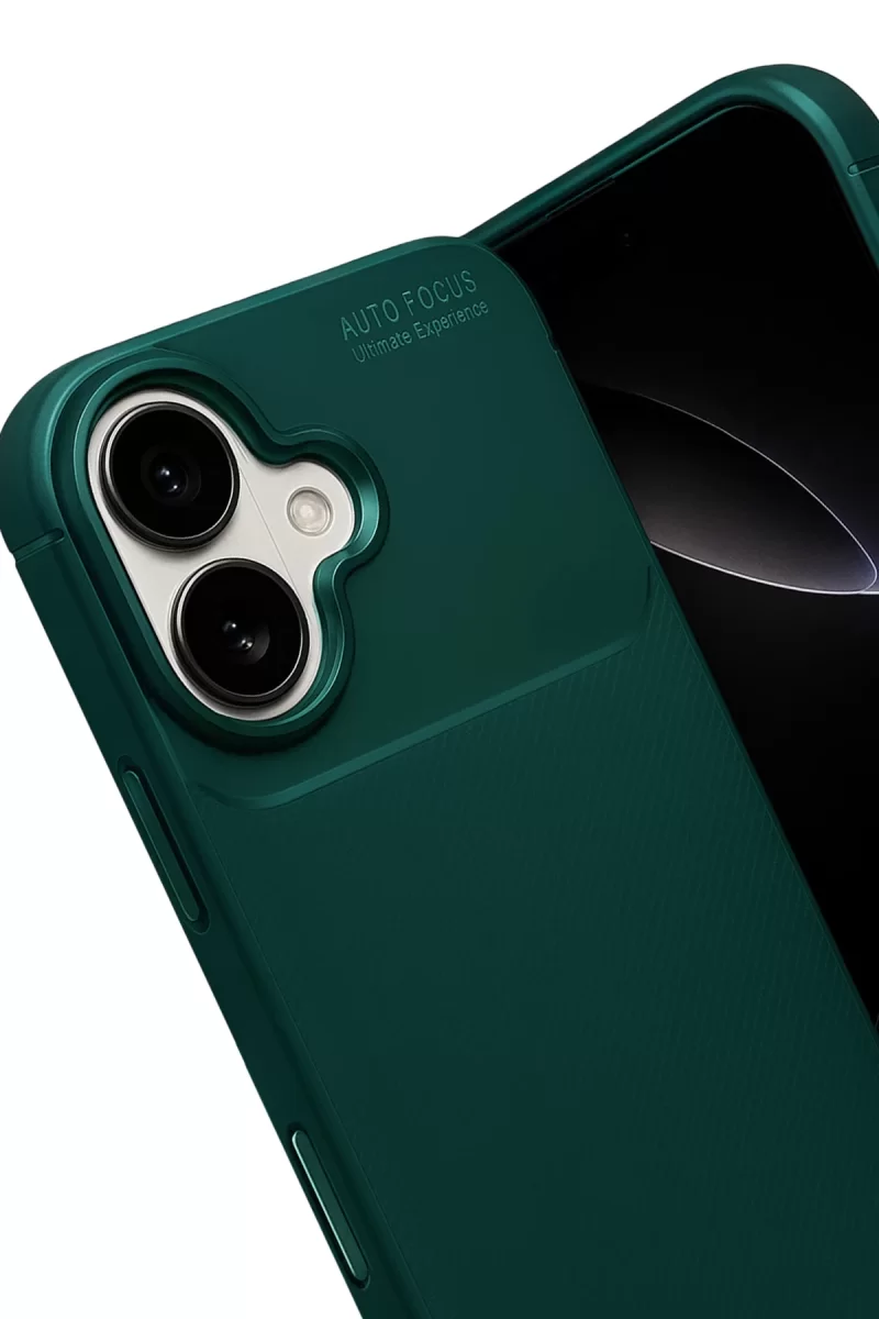 Newface Apple iPhone 17 Auto Focus Karbon Kapak - Koyu Yeşil