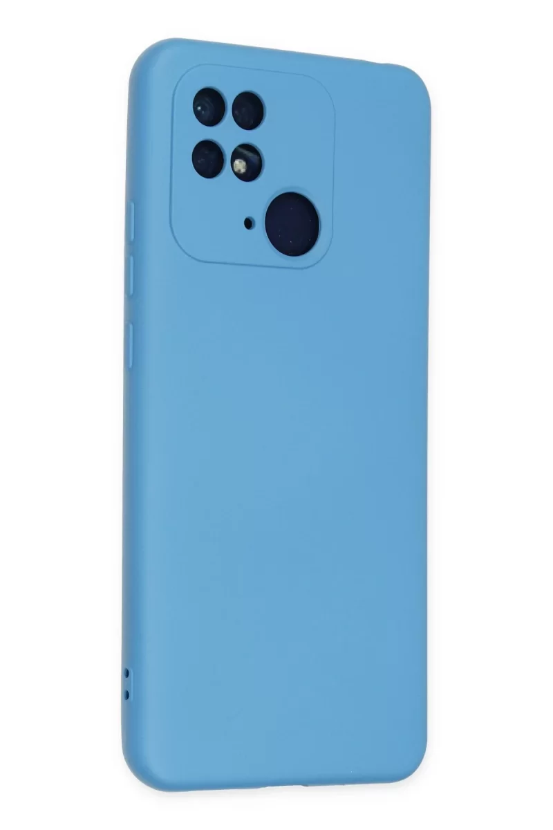 Newface Xiaomi Redmi 10C Kılıf Nano içi Kadife Silikon - Mavi