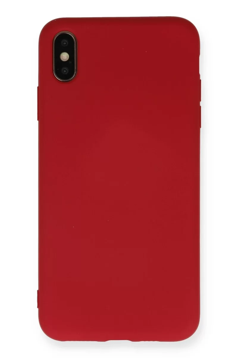 Newface Apple iPhone XS Max Kılıf Nano içi Kadife Silikon - Kırmızı