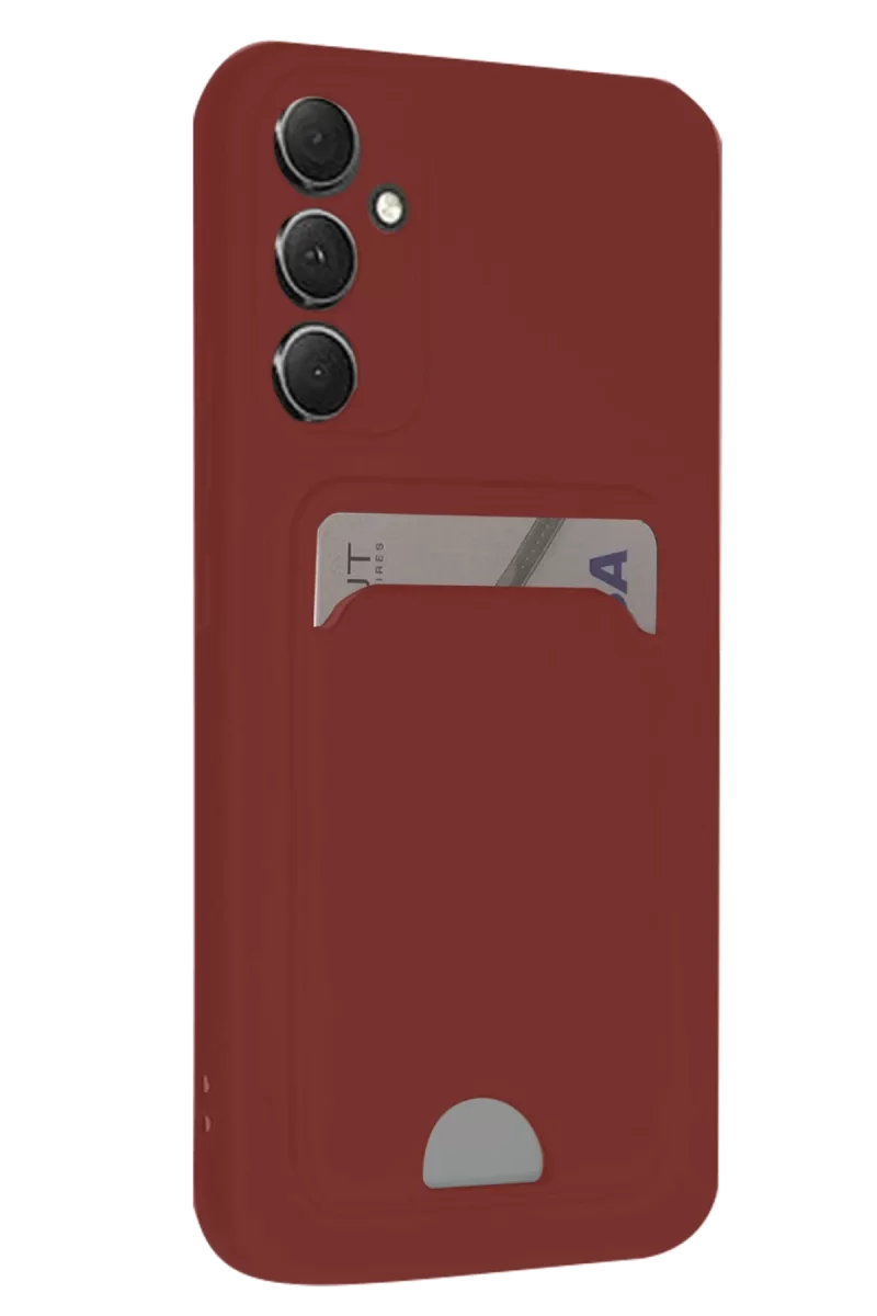 Newface Samsung Galaxy A16 5G Kılıf Kelvin Kartvizitli Silikon - Bordo