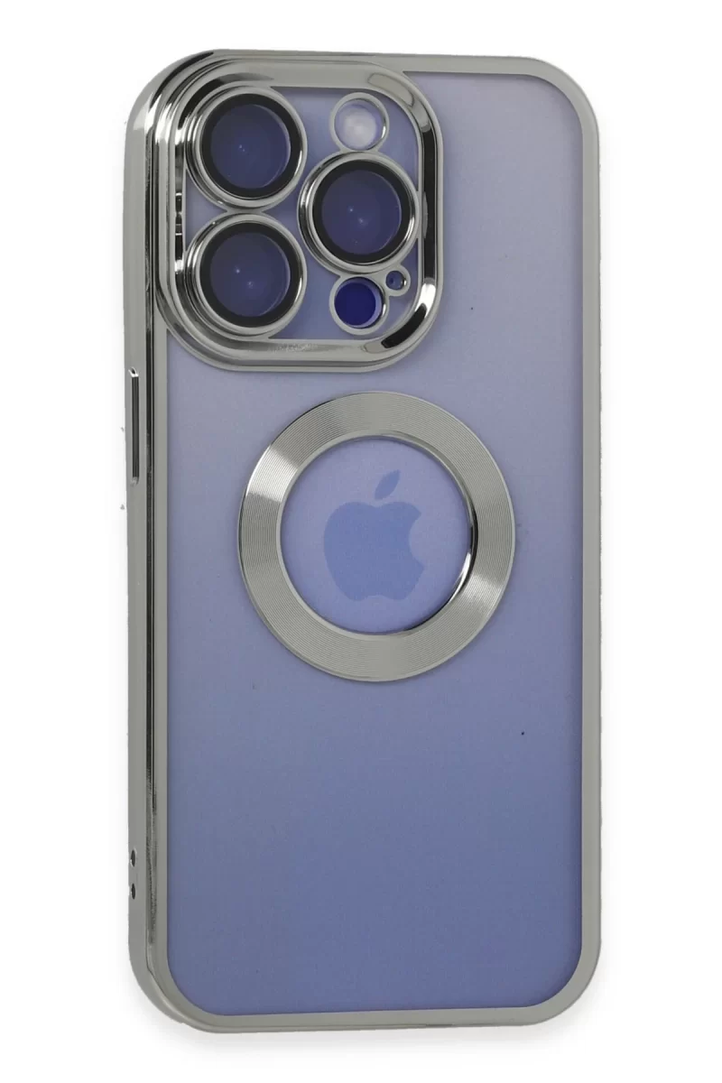 Newface Apple iPhone 15 Pro Max Kılıf Slot Silikon - Gümüş