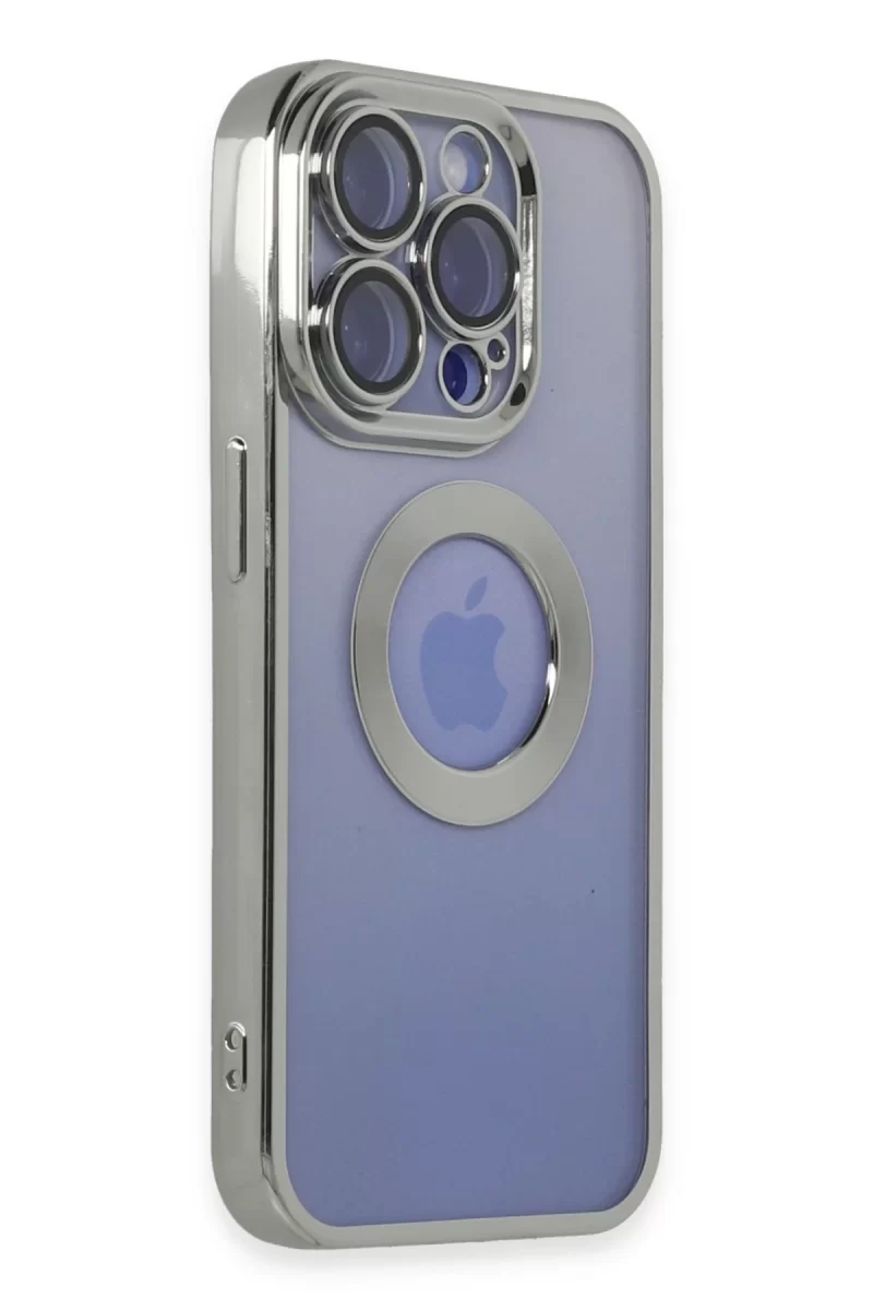 Newface Apple iPhone 15 Pro Max Kılıf Slot Silikon - Gümüş