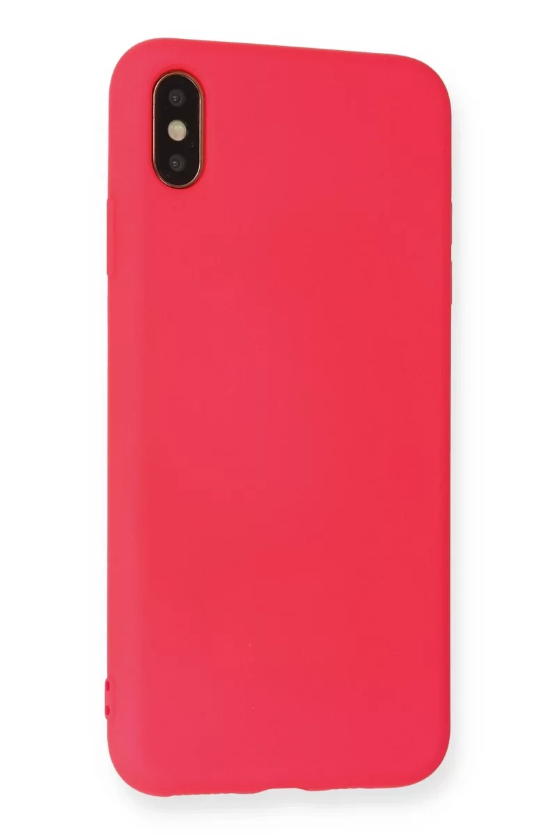 Newface Apple iPhone XS Max Kılıf Nano içi Kadife Silikon - Koyu Pembe