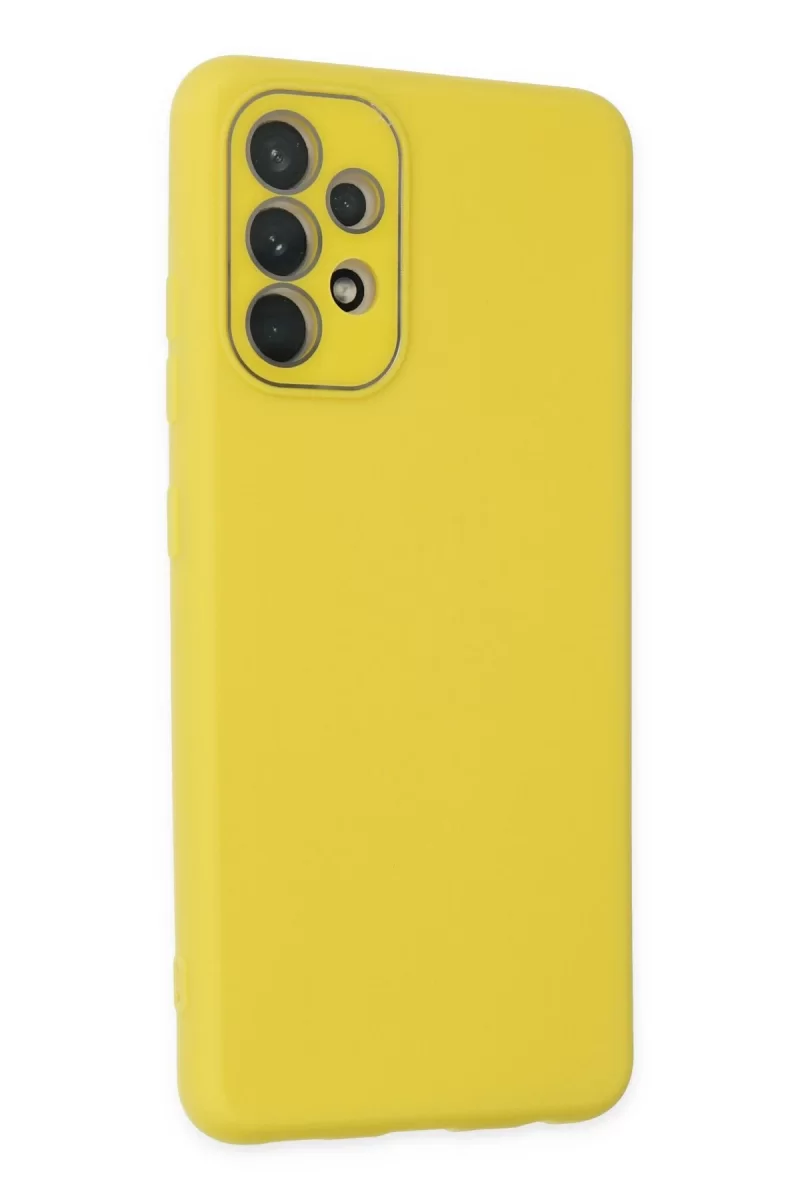 Newface Samsung Galaxy A53 5G Kılıf Lansman Glass Kapak - Sarı