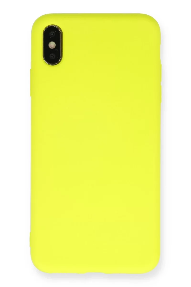 Newface Apple iPhone X Kılıf Nano içi Kadife Silikon - Sarı