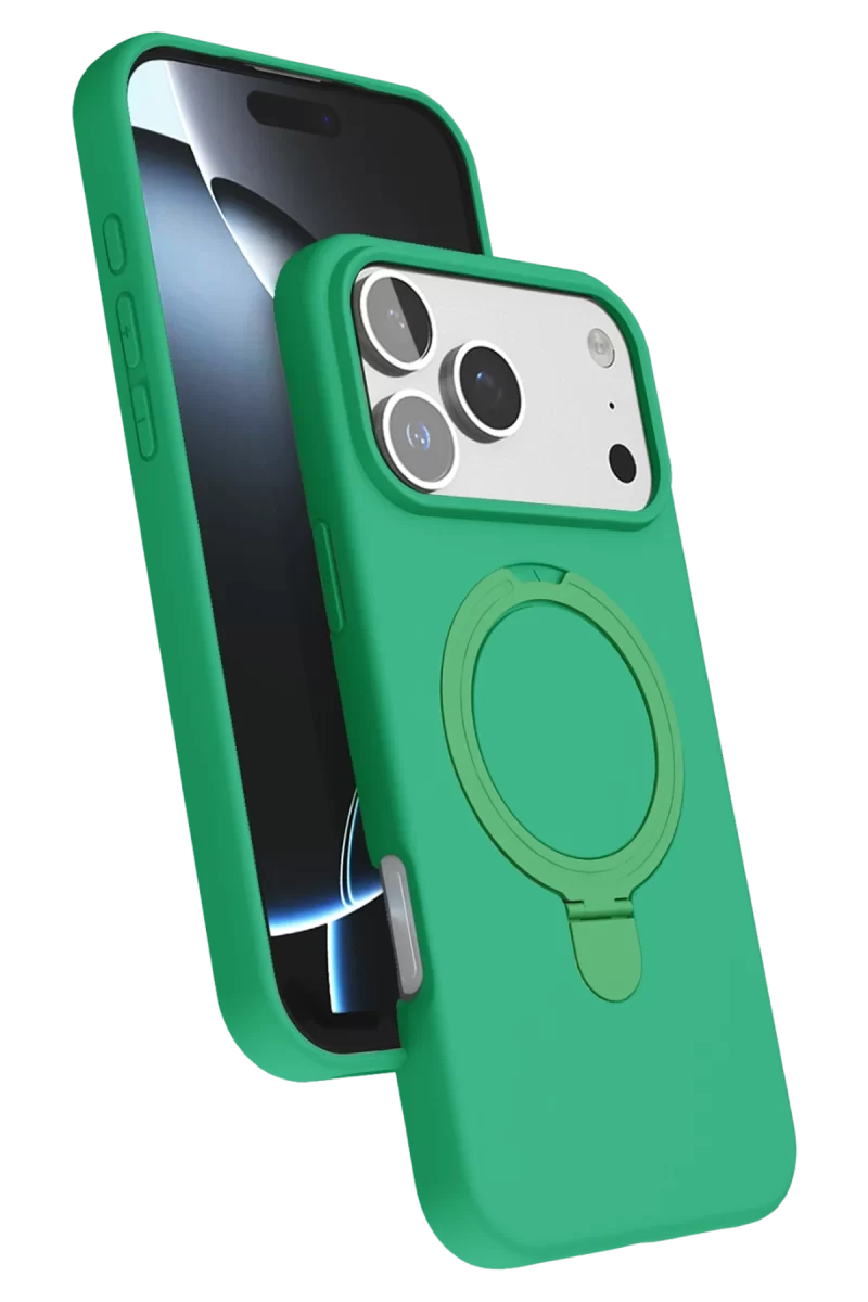 Newface Apple iPhone 17 Pro Regal Magsafe Standlı Kapak - Yeşil