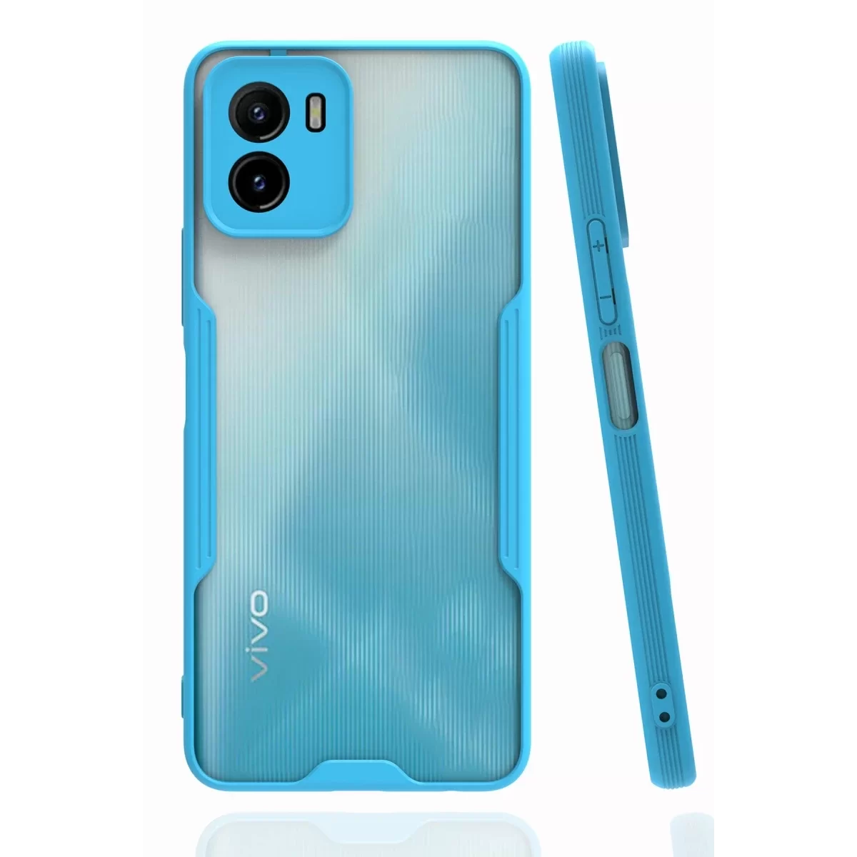 Newface Vivo Y15S Kılıf Platin Silikon - Mavi