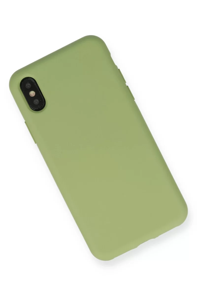 Newface Apple iPhone XS Max Kılıf Nano içi Kadife Silikon - Yeşil