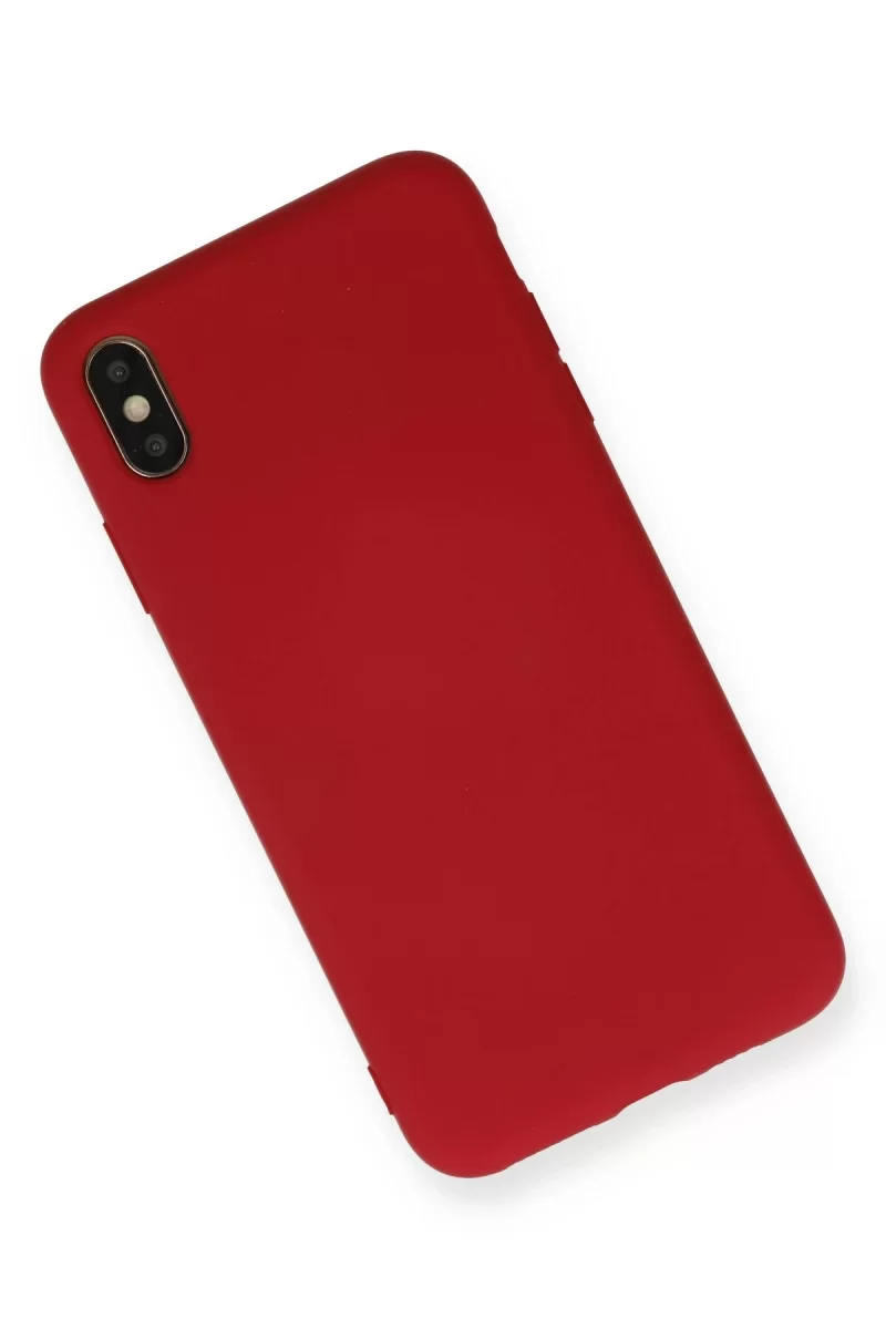 Newface Apple iPhone X Kılıf Nano içi Kadife Silikon - Kırmızı