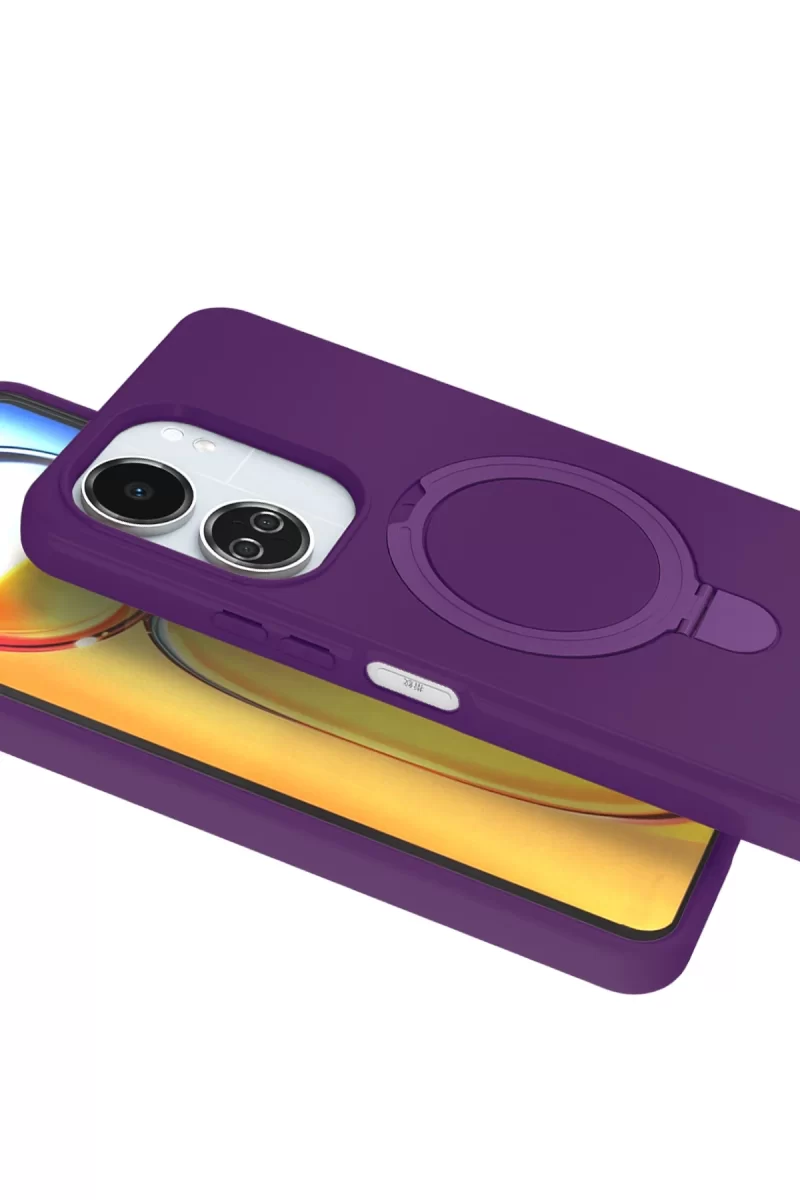 Newface Xiaomi Redmi 13C Regal Magsafe Standlı Kapak - Derin Mor