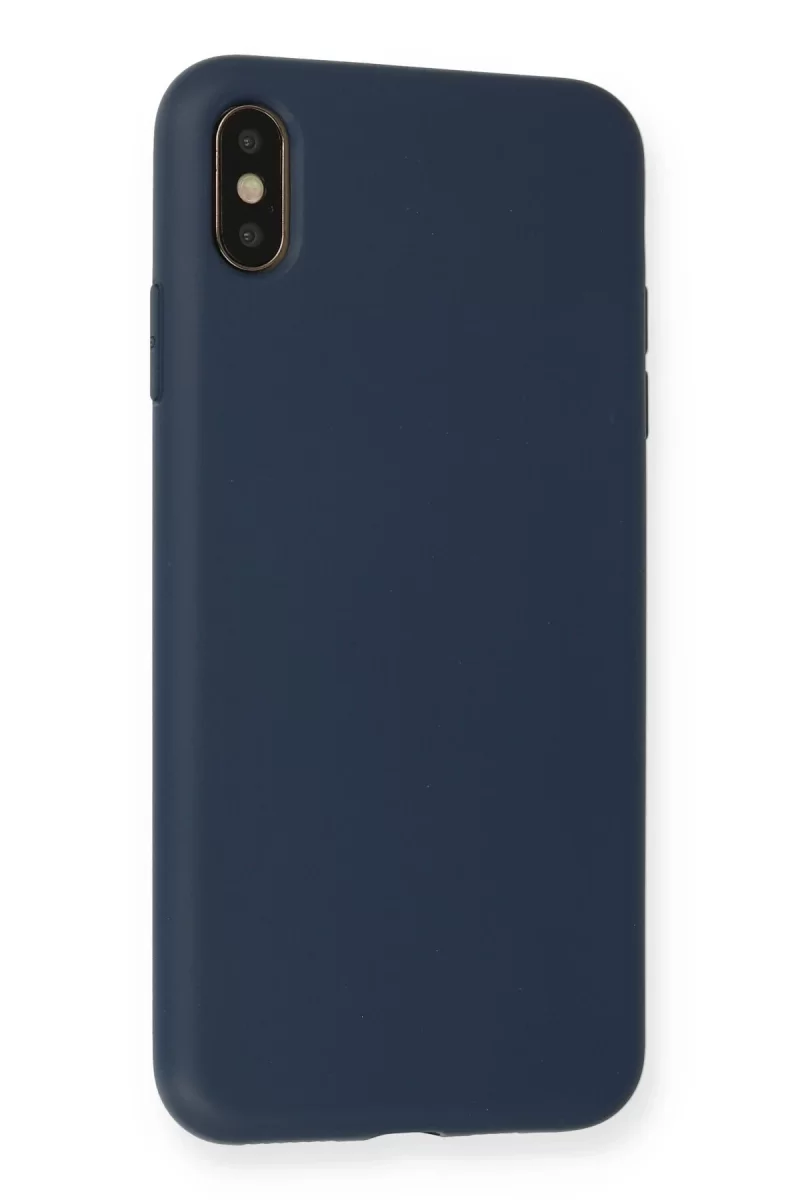 Newface Apple iPhone XS Max Kılıf Nano içi Kadife Silikon - Lacivert