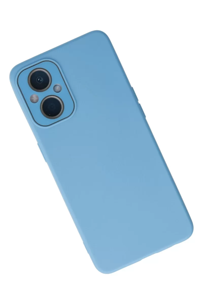 Newface Oppo Reno 7 Lite Kılıf Lansman Glass Kapak - Mavi
