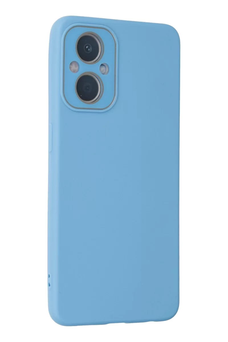 Newface Oppo Reno 7 Lite Kılıf Lansman Glass Kapak - Mavi