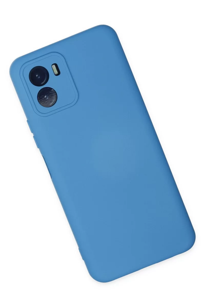 Newface Vivo Y15S Kılıf Nano içi Kadife Silikon - Mavi