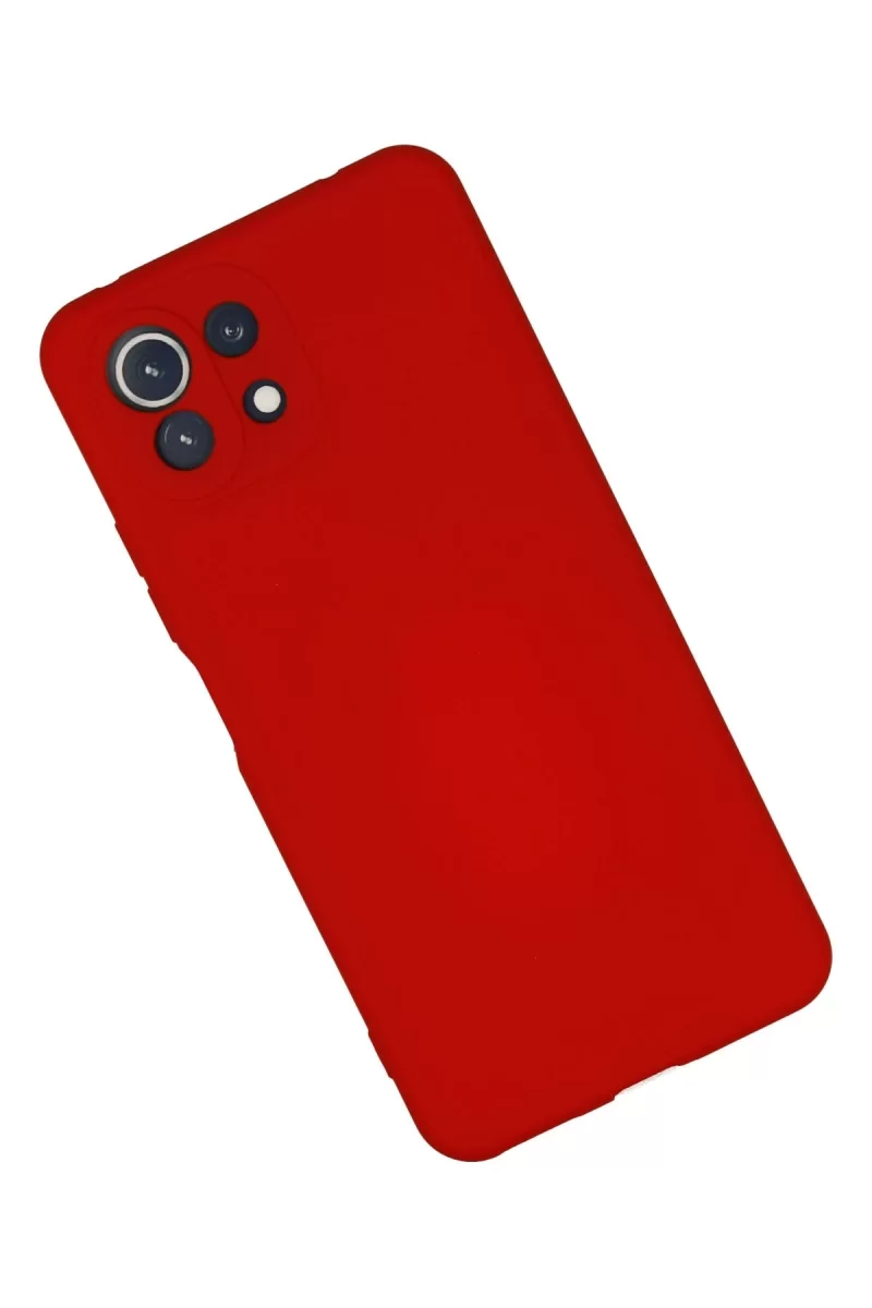 Newface Xiaomi Mİ 11 Lite Kılıf Nano içi Kadife Silikon - Kırmızı