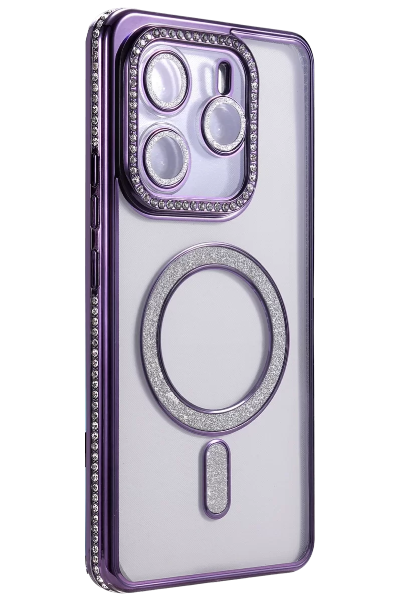 Newface Xiaomi Redmi Note 14 4G Joke Simli Magneticsafe Kılıf - Derin Mor