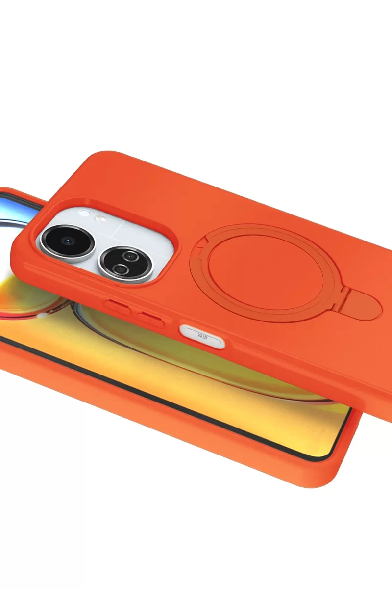 Newface Xiaomi Redmi 13C Regal Magsafe Standlı Kapak - Turuncu