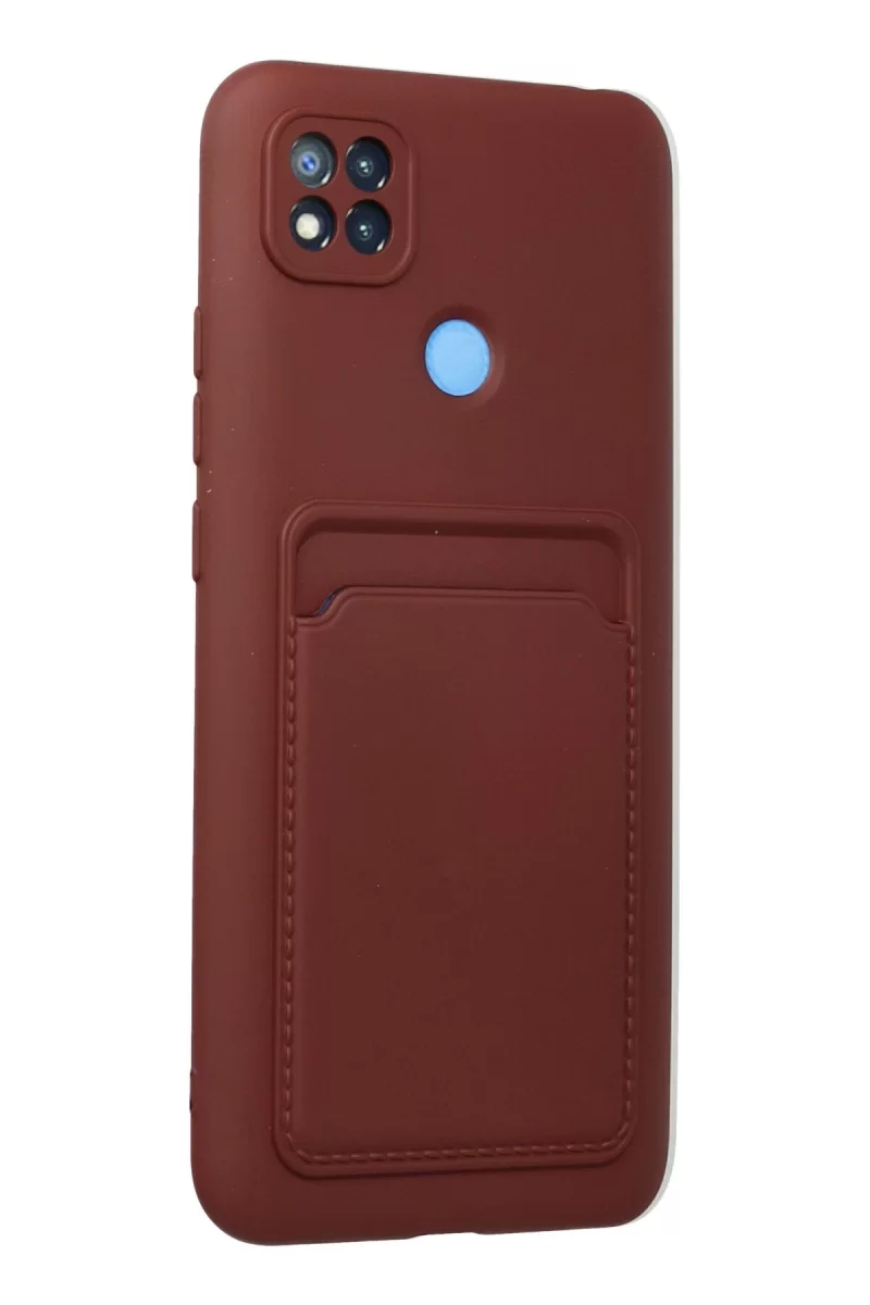 Newface Xiaomi Redmi 9C Kılıf Kelvin Kartvizitli Silikon - Bordo