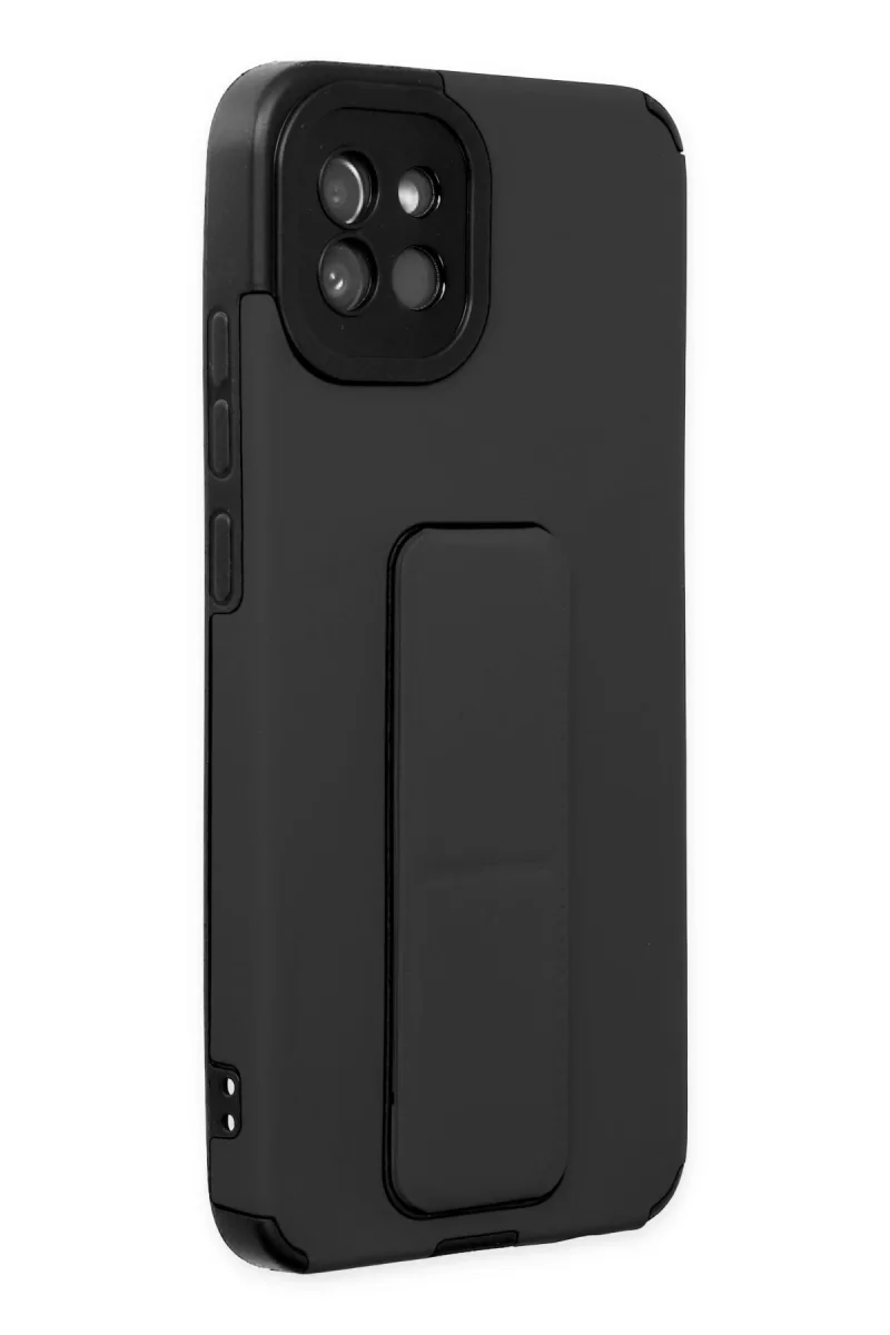 Newface Samsung Galaxy A03 Kılıf Mega Standlı Silikon - Siyah