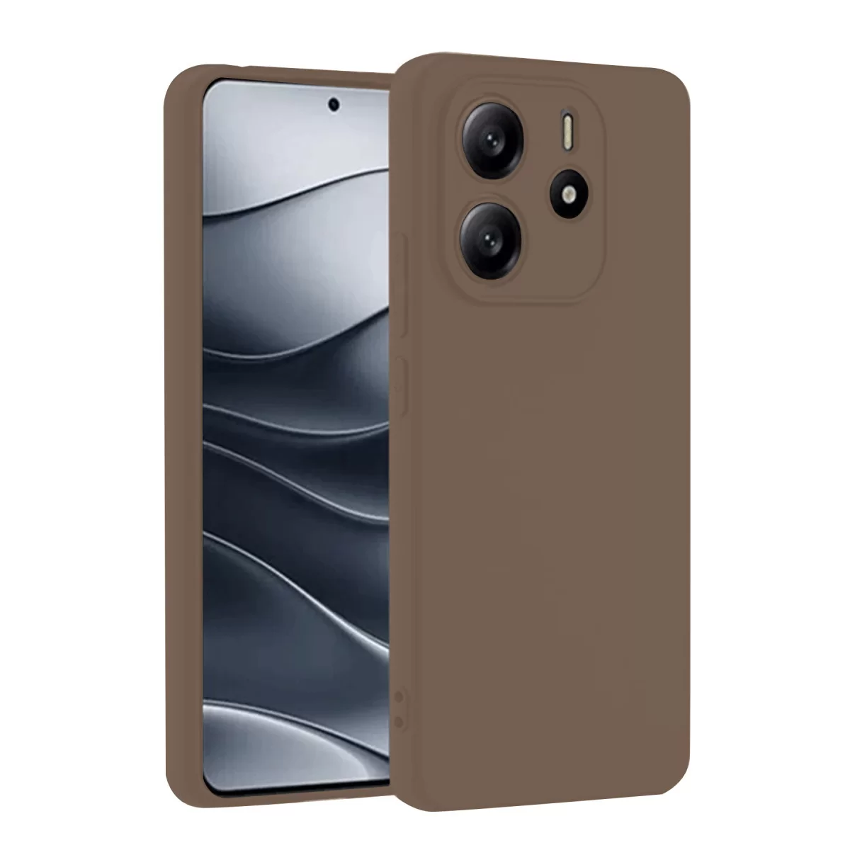 Newface Xiaomi Redmi Note 14 4G Kılıf First Silikon - Kahverengi