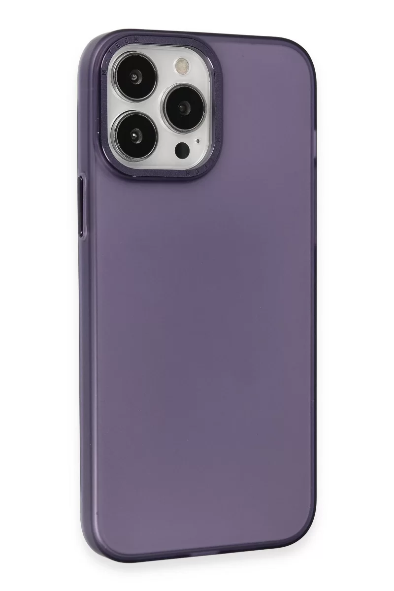 Newface Apple iPhone 15 Pro Max Kılıf Modos Metal Kapak - Derin Mor
