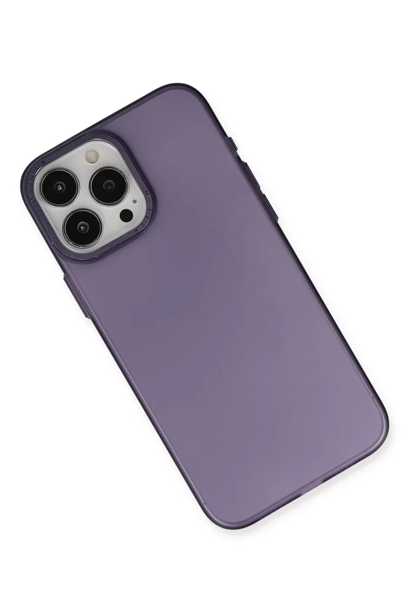 Newface Apple iPhone 15 Pro Max Kılıf Modos Metal Kapak - Derin Mor