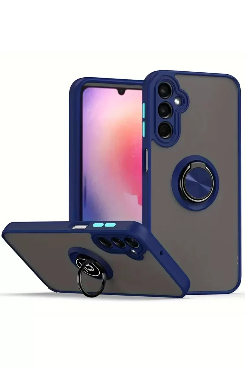 Newface Samsung Galaxy A17 5G Montreal Yüzüklü Silikon Kapak - Lacivert