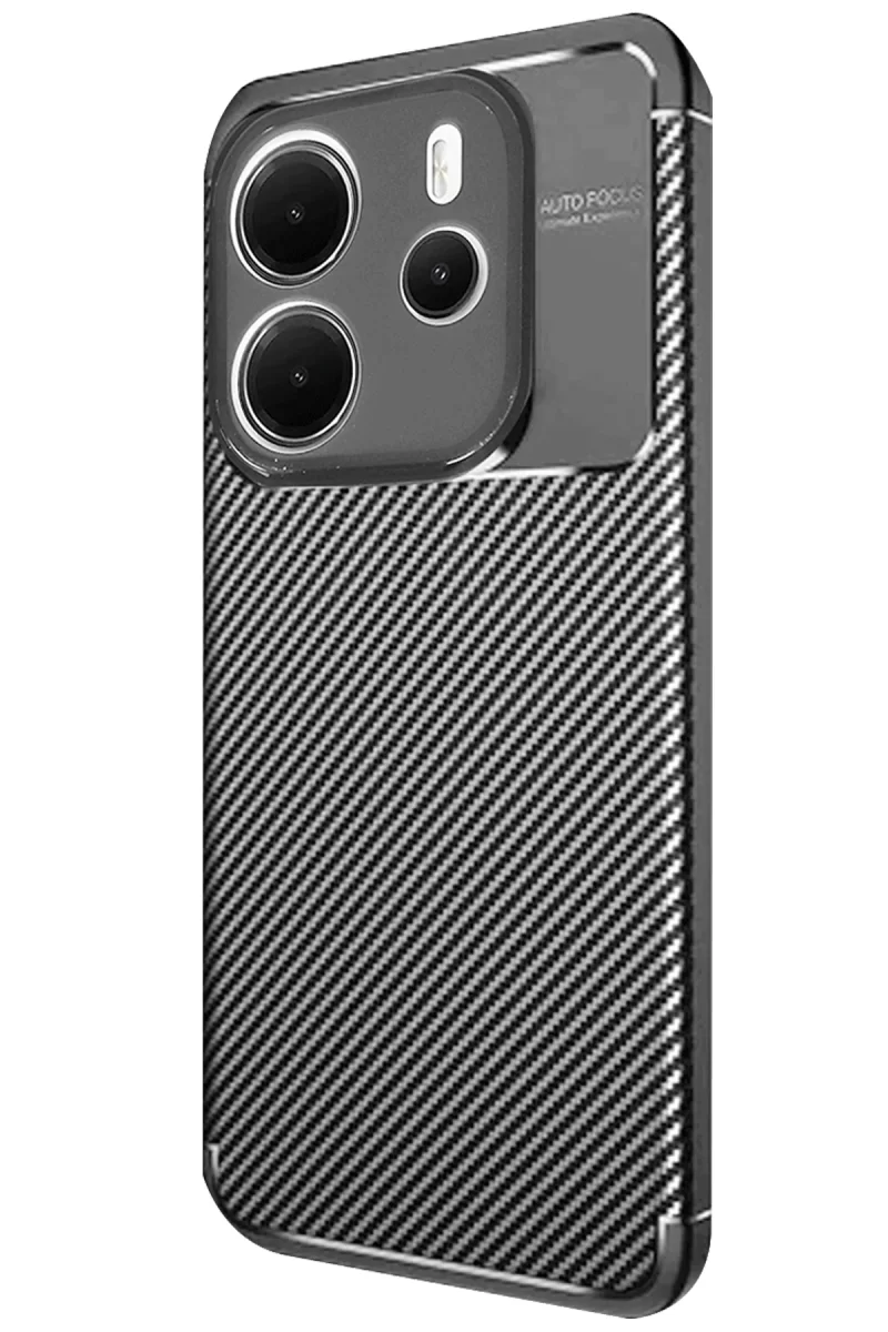 Newface Xiaomi Redmi Note 14 4G Kılıf Auto Focus Karbon Kapak - Siyah