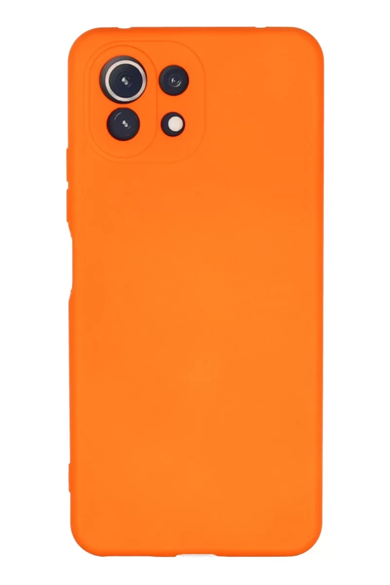Newface Xiaomi Mİ 11 Lite Kılıf Nano içi Kadife Silikon - Turuncu