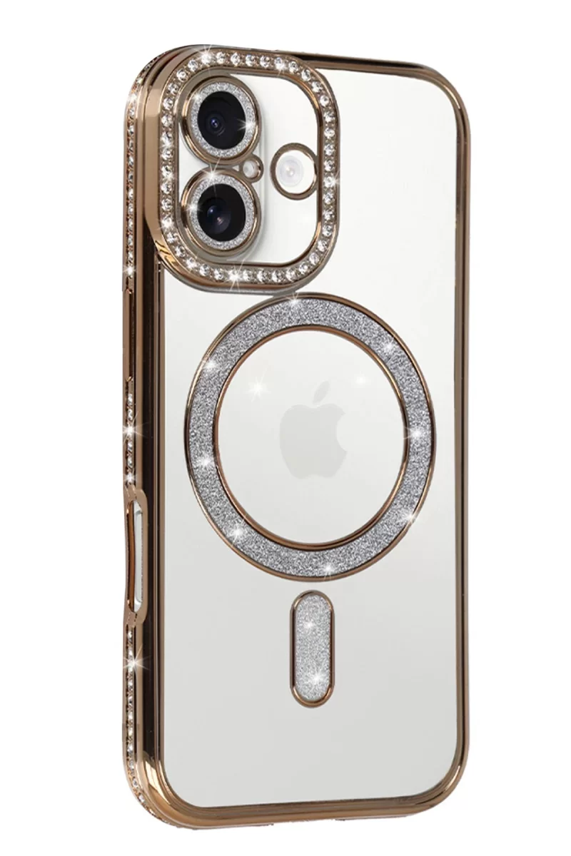 Newface Apple iPhone 17 Joke Simli Magneticsafe Kılıf - Gold