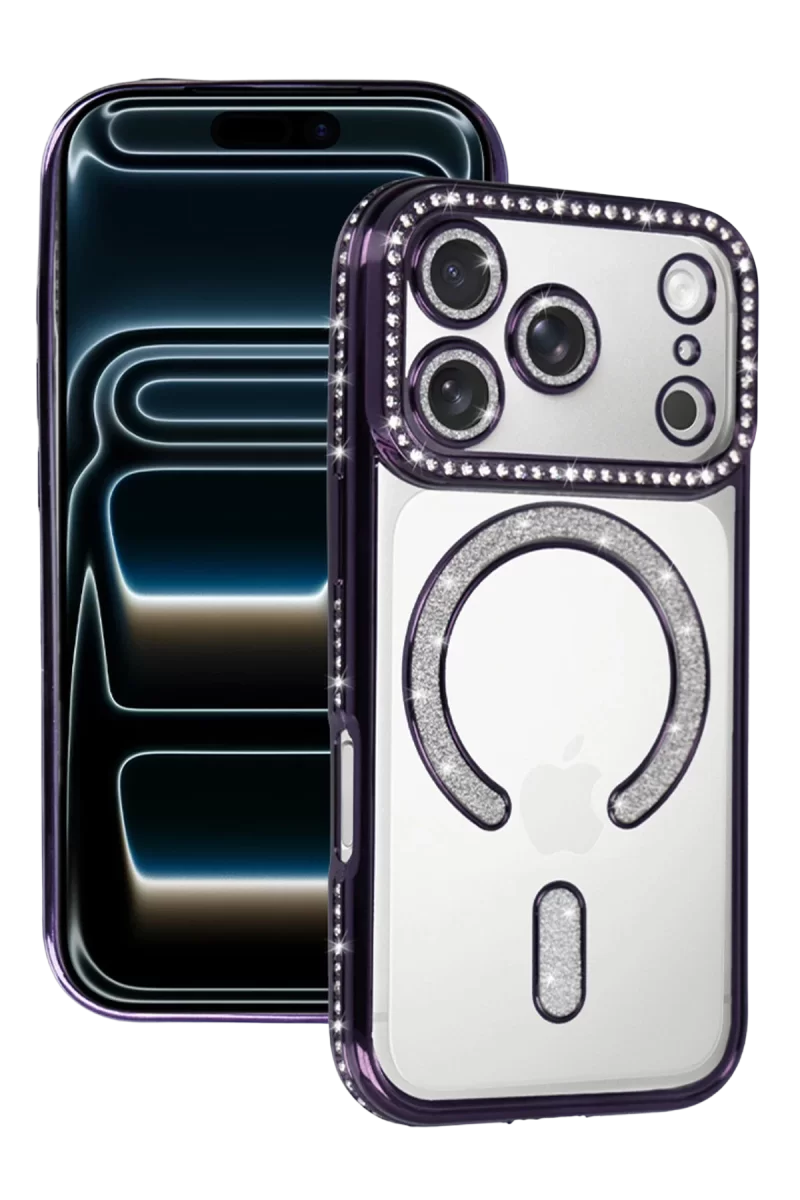 Newface Apple iPhone 17 Pro Joke Simli Magneticsafe Kılıf - Derin Mor