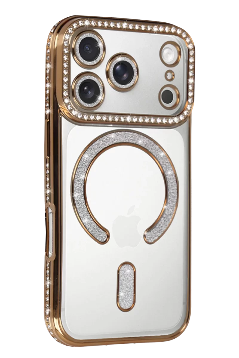 Newface Apple iPhone 17 Pro Joke Simli Magneticsafe Kılıf - Gold