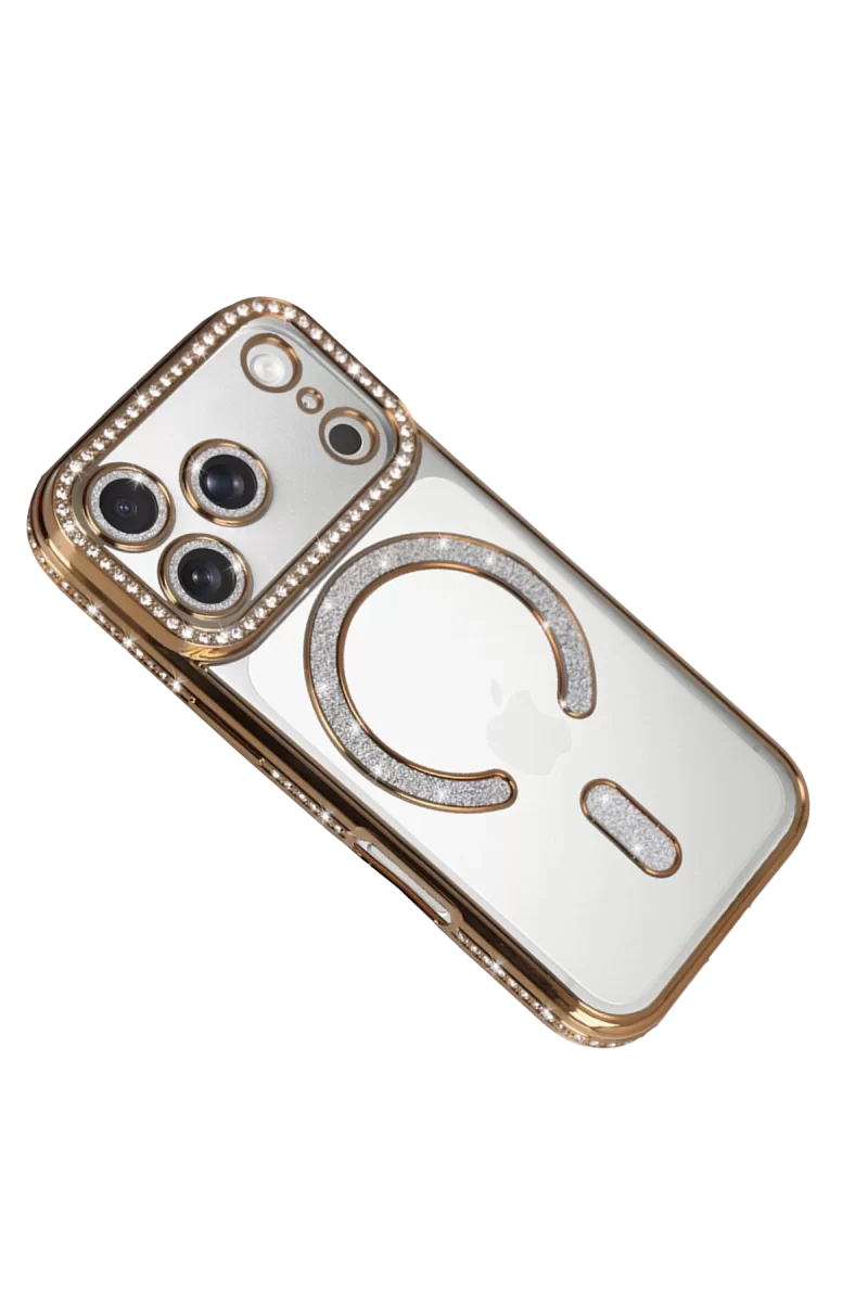 Newface Apple iPhone 17 Pro Joke Simli Magneticsafe Kılıf - Gold