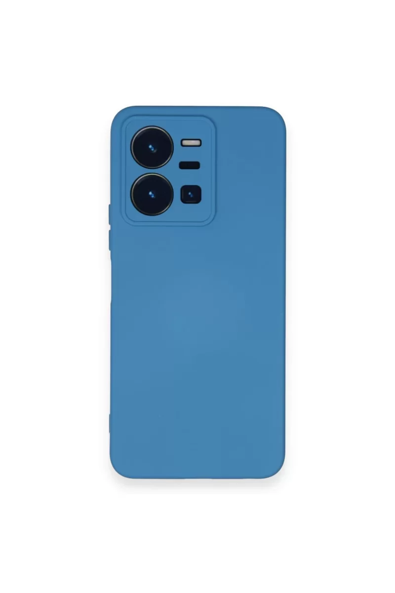 Newface Vivo Y35 Kılıf Nano içi Kadife Silikon - Mavi