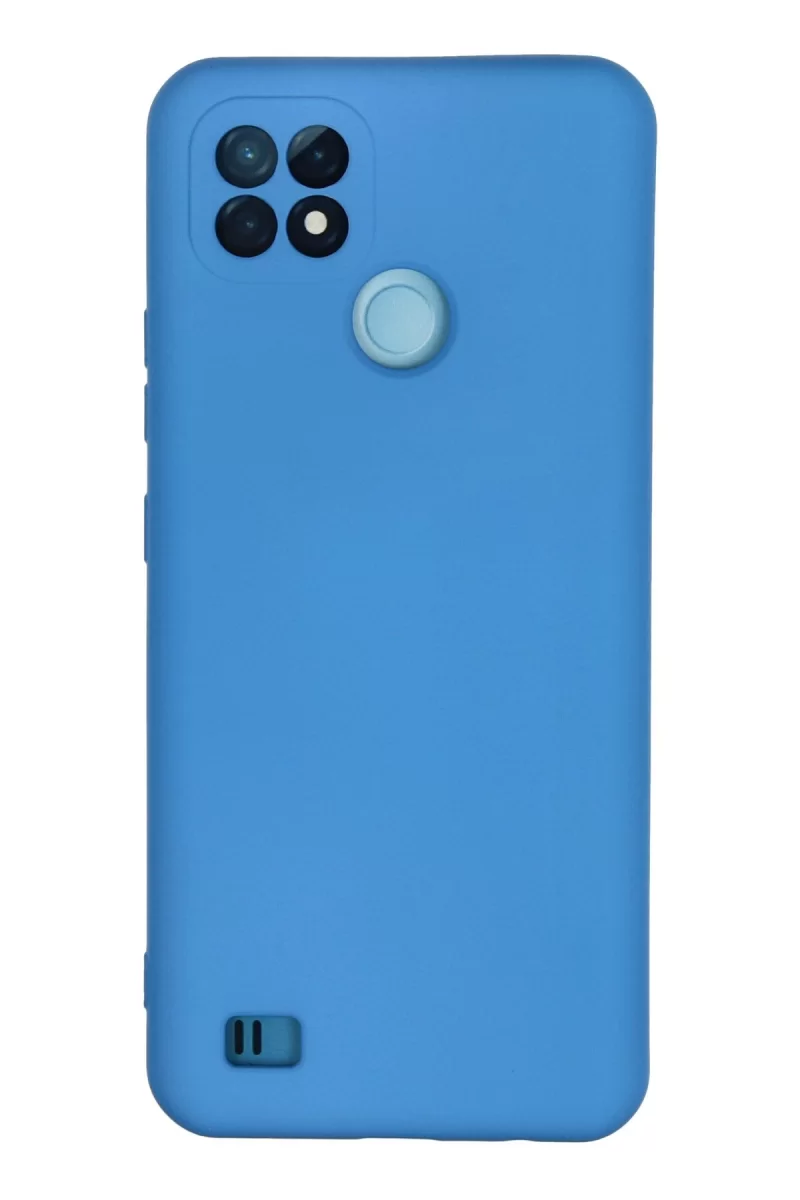 Newface Realme C21 Kılıf Nano içi Kadife Silikon - Mavi