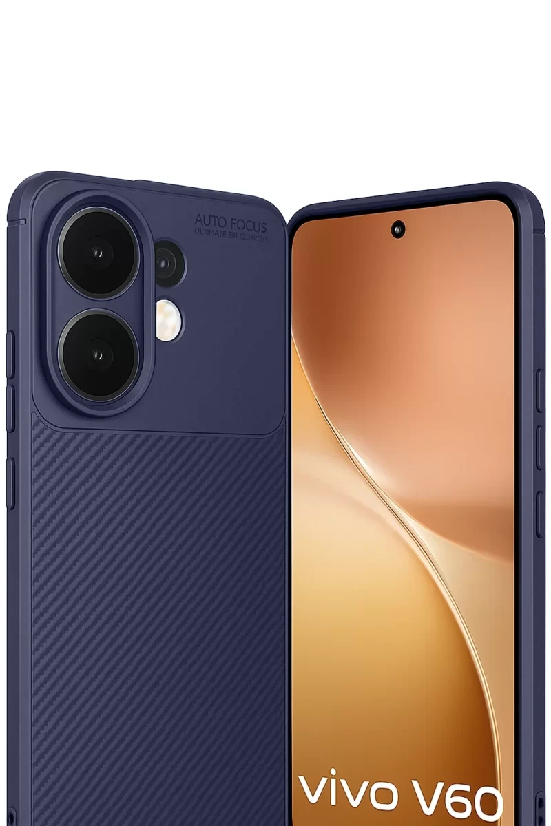 Newface Vivo V60 5G Auto Focus Karbon Kapak - Lacivert