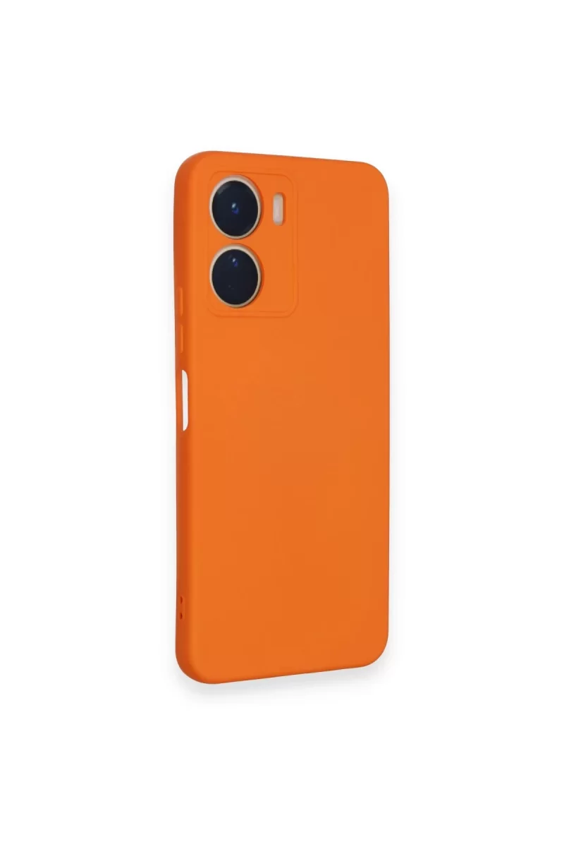 Newface Vivo Y16 Kılıf Nano içi Kadife Silikon - Turuncu