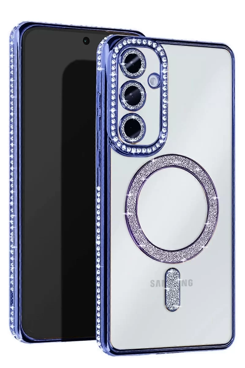 Newface Samsung Galaxy A15 4G Joke Simli Magneticsafe Kılıf - Mavi