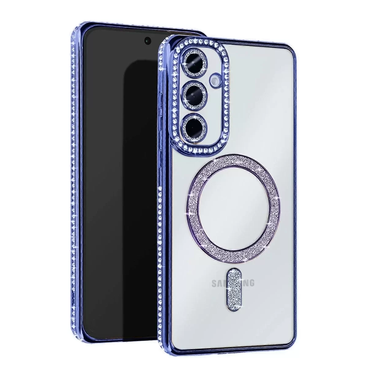 Newface Samsung Galaxy A15 4G Joke Simli Magneticsafe Kılıf - Mavi