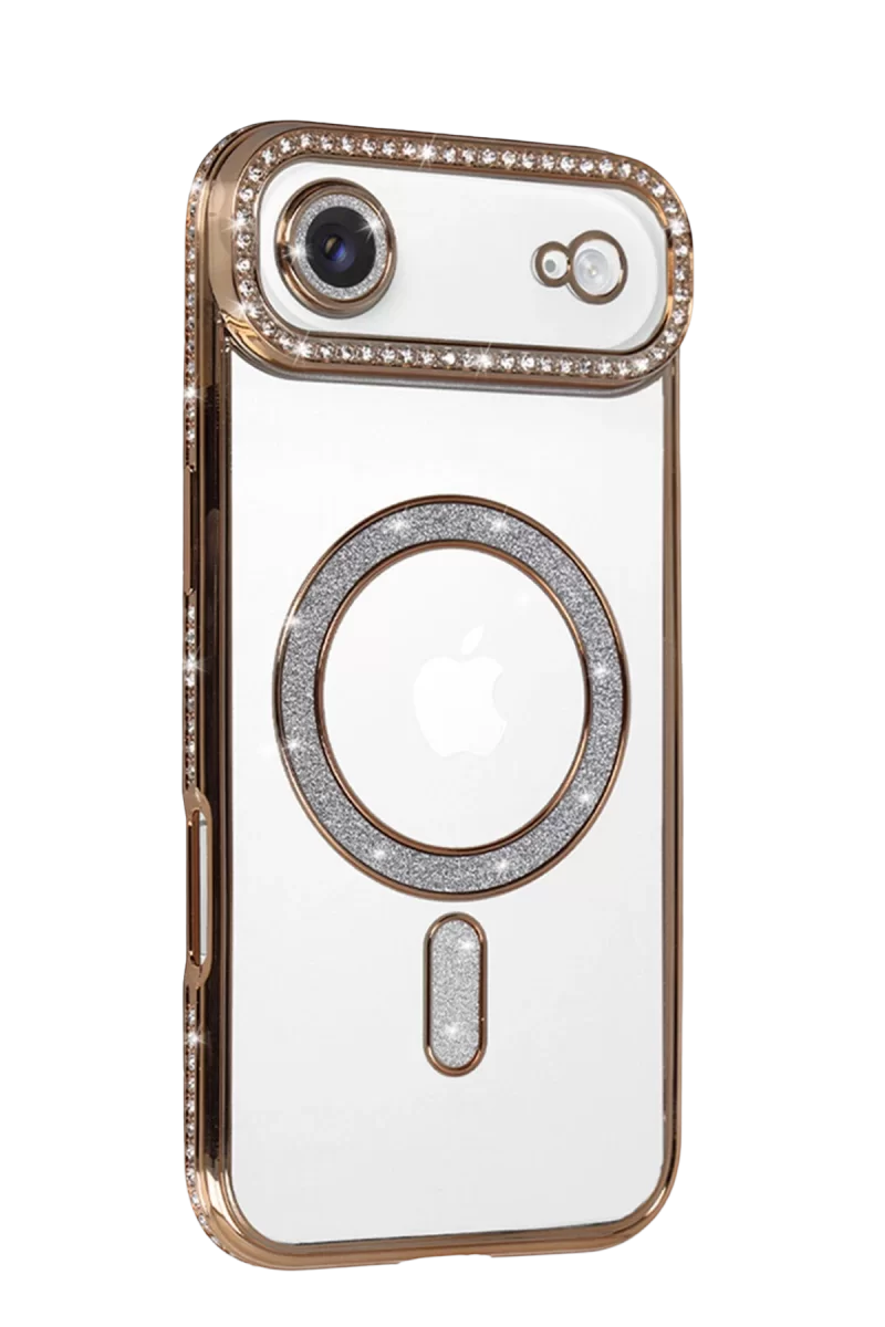 Newface Apple iPhone 17 Air Joke Simli Magneticsafe Kılıf - Gold