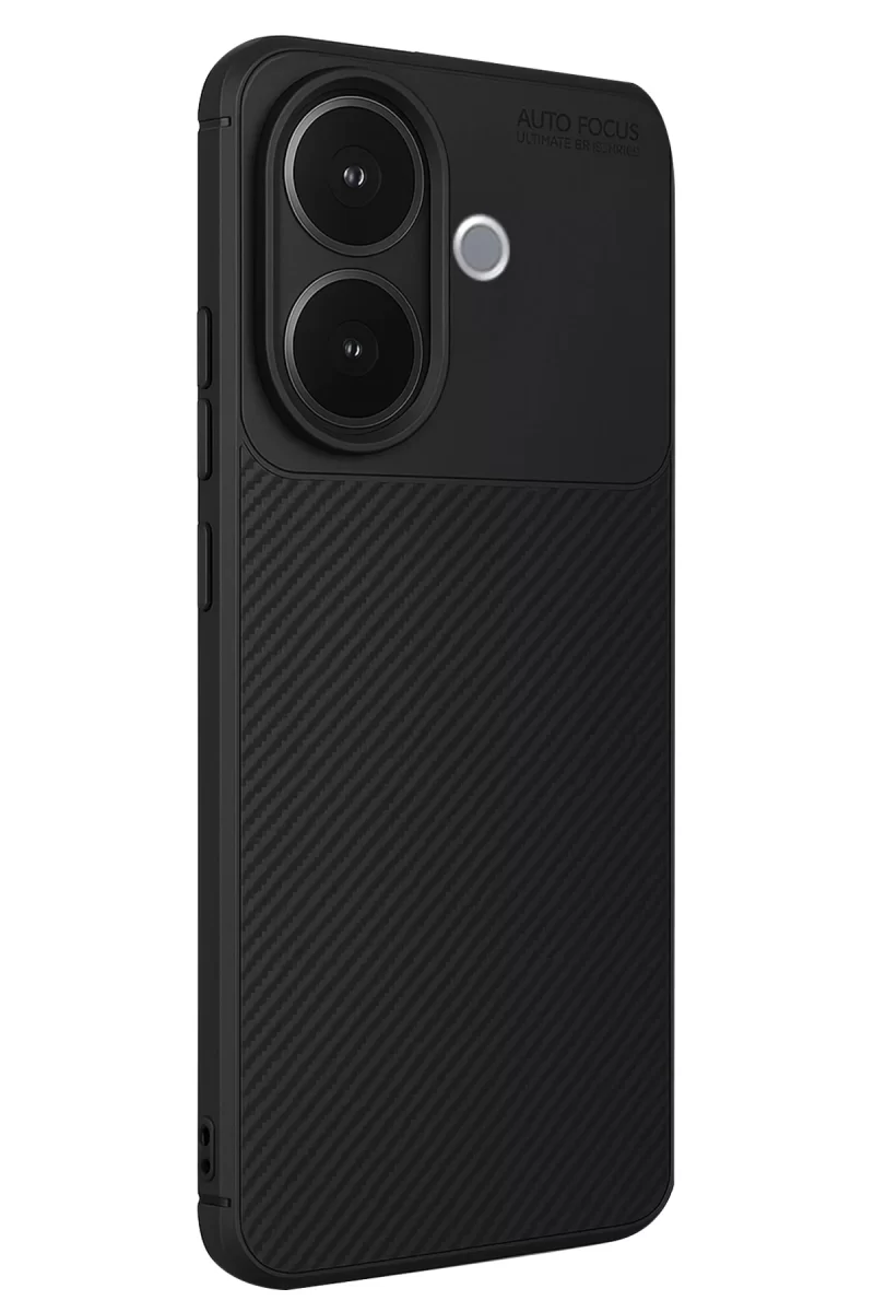 Newface Vivo V60 Lite Auto Focus Karbon Kapak - Siyah