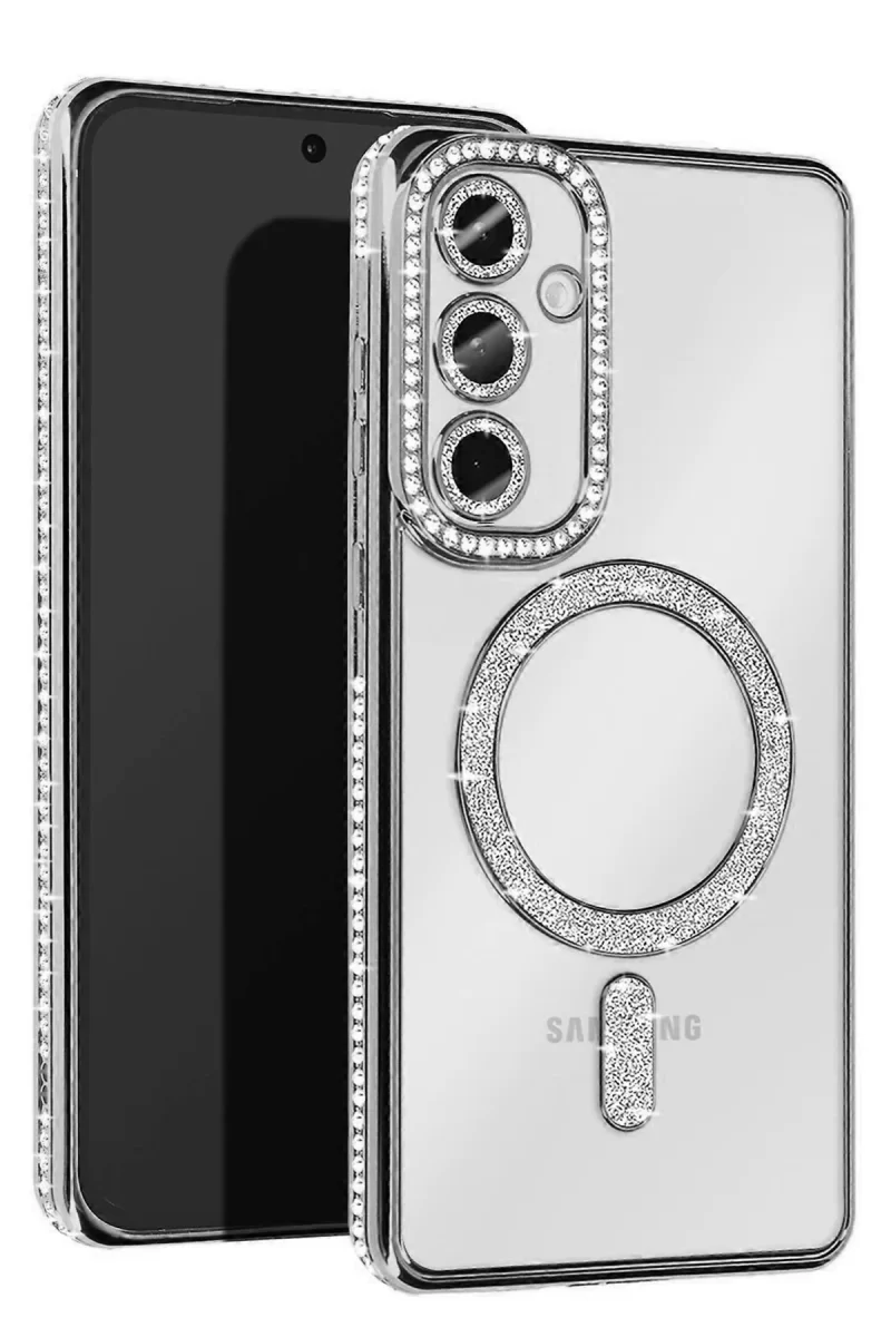 Newface Samsung Galaxy A25 5G Joke Simli Magneticsafe Kılıf - Gümüş