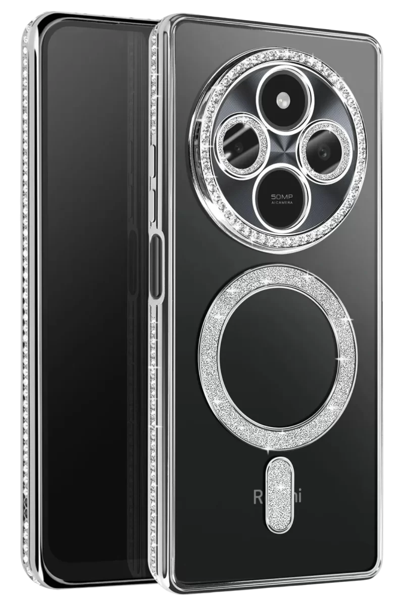 Newface Xiaomi Redmi 14C Joke Simli Magneticsafe Kılıf - Gümüş