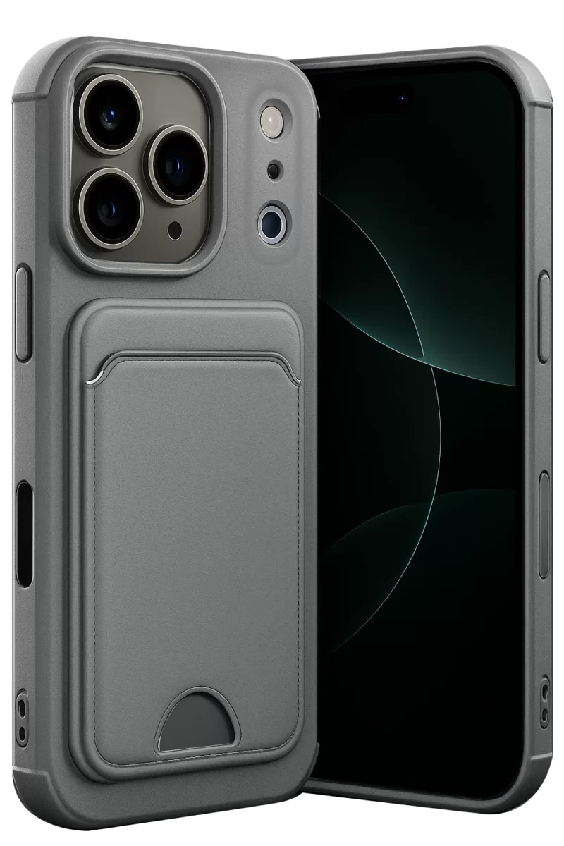 Newface Apple iPhone 17 Pro Max Kelvin Kartvizitli Silikon - Gri