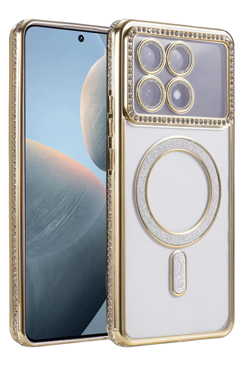 Newface Xiaomi Poco X6 Pro Joke Simli Magneticsafe Kılıf - Gold